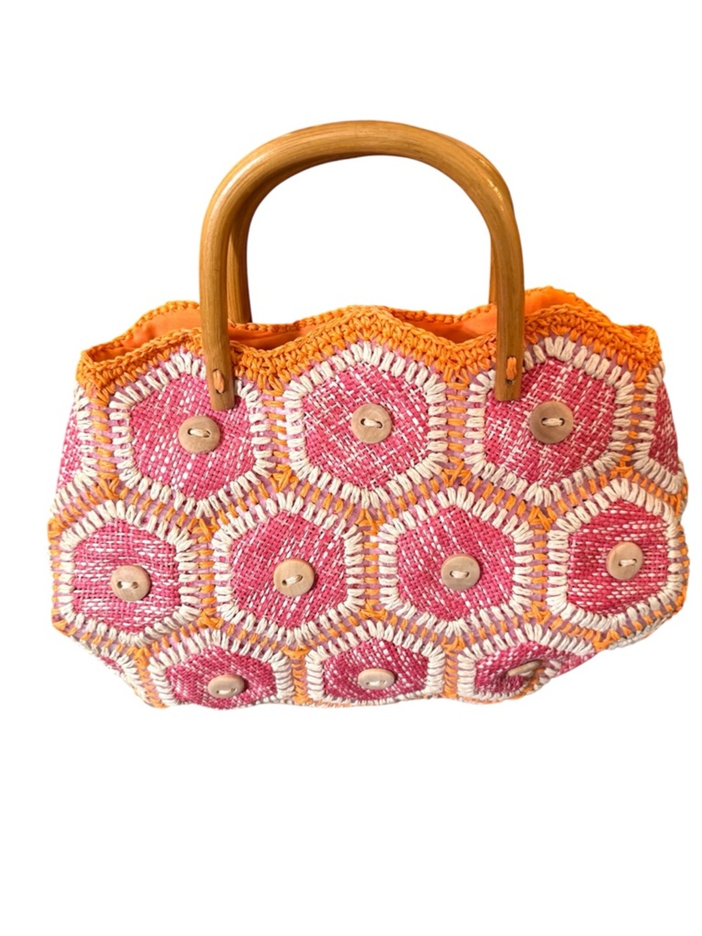 Top handle raffia bag, NWOT - Picture 2 of 11